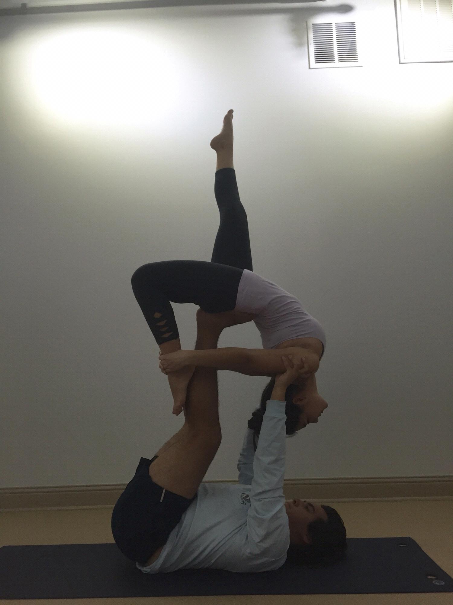Our first acrobatic yoga class in Denton (11/20/15)