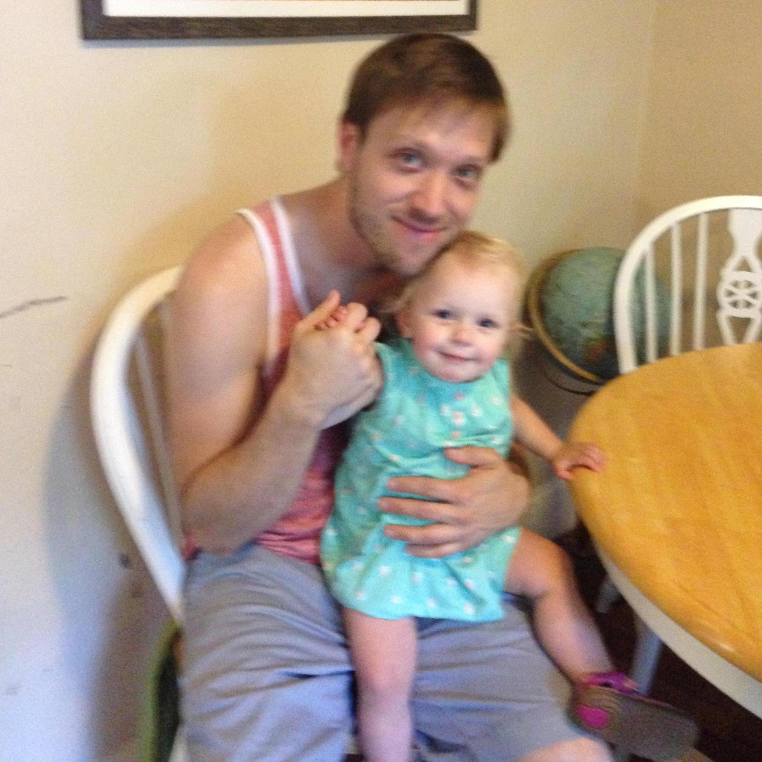 Jono and baby Hazel (our beautiful, wonderful flowergirl)