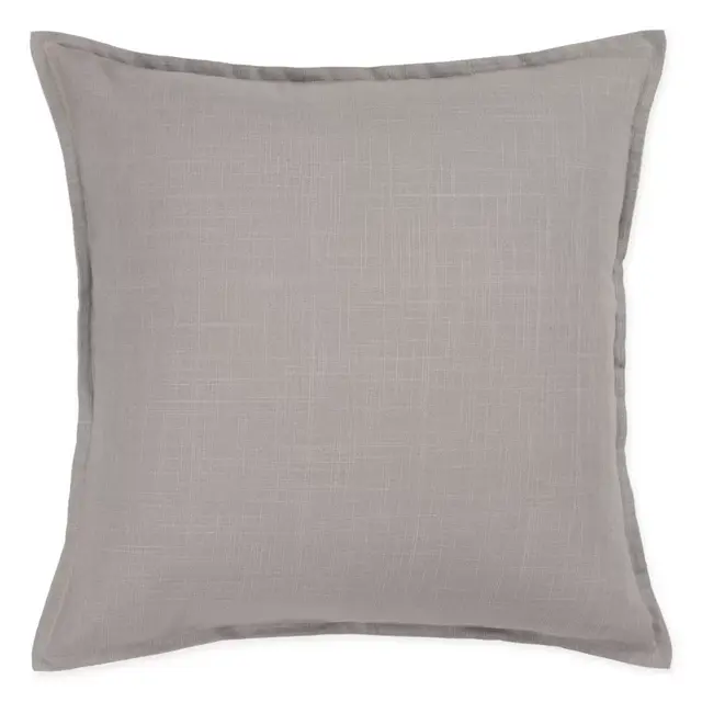 Rizzy Home Flanged Square Indoor/Outdoor Throw Pillow in Grey