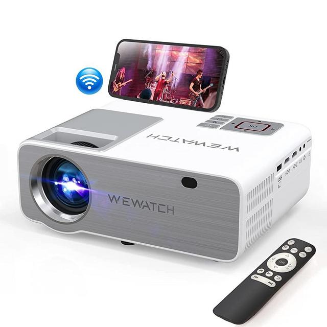 WEWATCH 5G WiFi Projector 1080P Full HD 230" Large Screen LED Portable Outdoor Projector, Built-in Speaker Video Projector for Outdoor Movies, Compatible with HDMI,TV Stick,TF,AV,USB,PS5,Smartphone