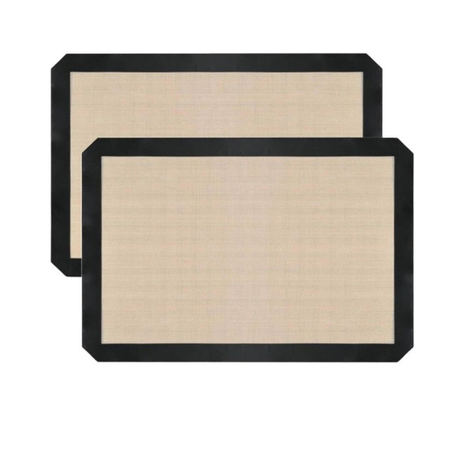 Home Collection 2-Pack Silicone Baking Mats Black/Beige 0.4mm