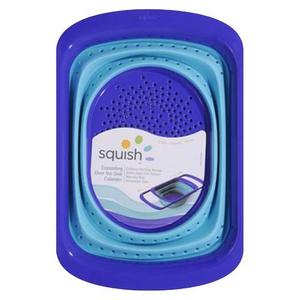 Squish 6 Quart Plastic Expandable Colander - Blue