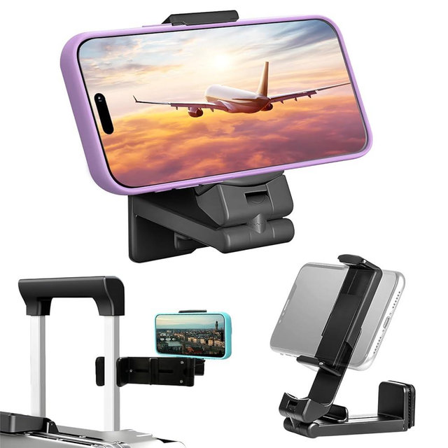 Airplane Phone Holder,Portable Universal Phone Mount with Multi-Directional 360°Rotation,Hands Free Travel Accessories for Airplane Seat Back,Table,Home,Kitchen,Office.Air Travel Accesories Must Have