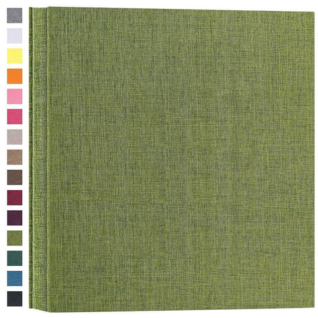 potricher Photo Album for 4x6 600 Photos Linen Cover Extra Large Capacity Photo Book for Family Wedding Anniversary Baby (Green, 600 Pockets)