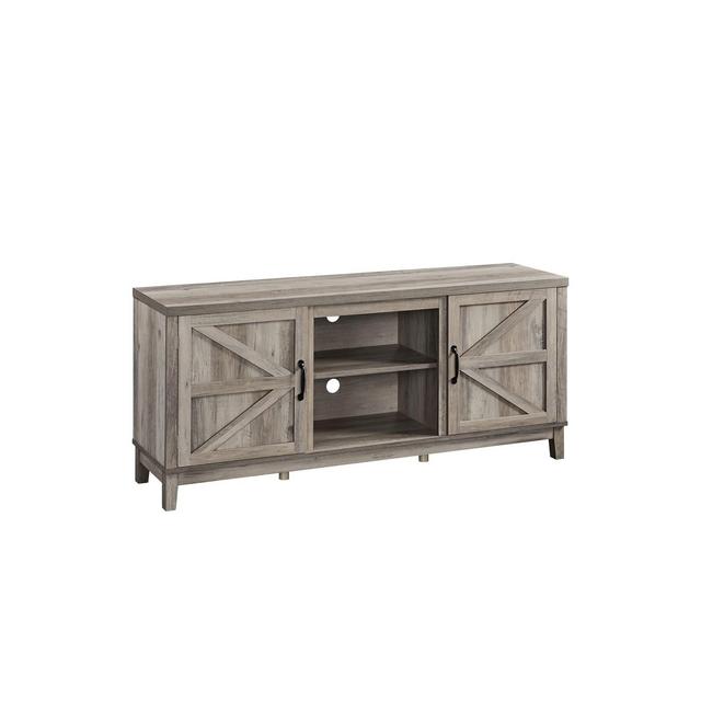 Yaheetech Farmhouse TV Stand for TVs up to 65in Entertainment Center with Storage Cabinet,Gray
