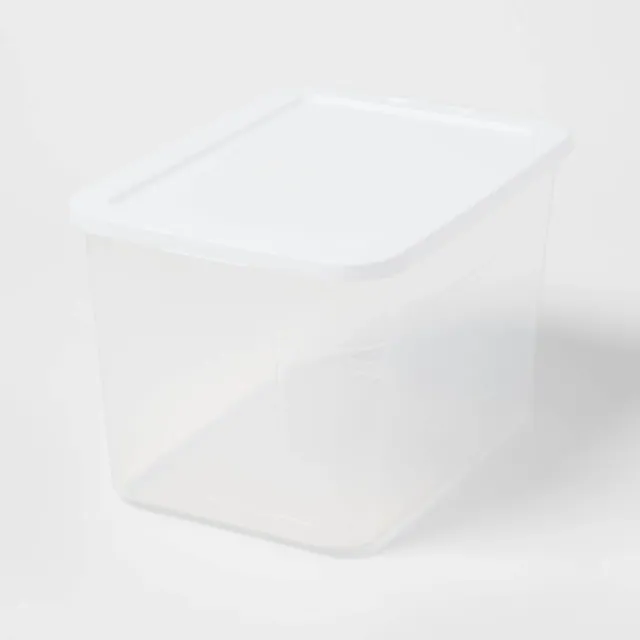 70qt Clear Storage Box with White Lid - Brightroom™