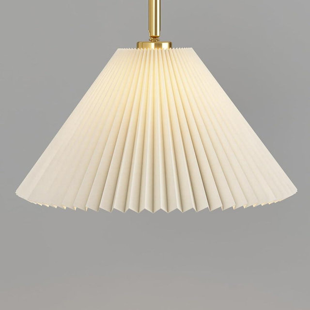 Pleated Lamp Shade for Arc/Arched Floor Lamps - Replacement Shade-Cream16.5 inch E27