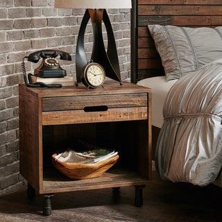 Abbyson Retro Mid Century Wood Nightstand with USB Ports