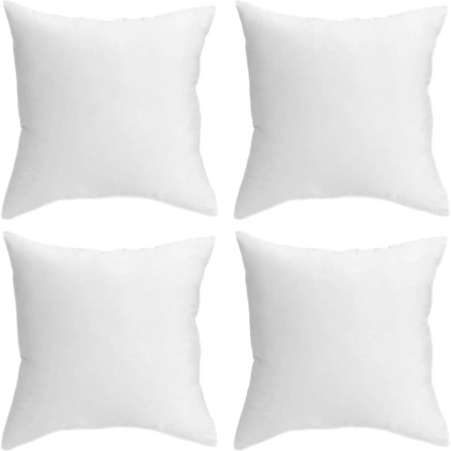 QUBA LINEN 20 x 20 Throw Pillow Insert - Pack of 4 White, Down Alternative Pillow Inserts for Decorative Pillow Covers, Throw Pillows for Bed, Couch Pillows for Living Room (20" x 20" (Pack of 4))