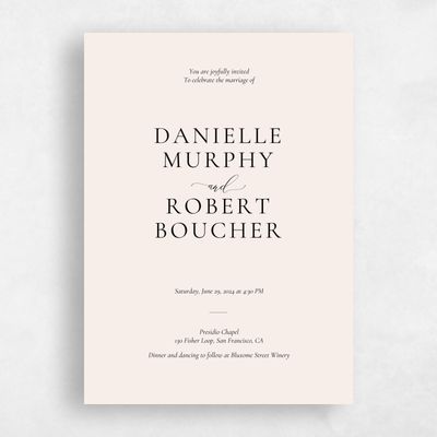 Beige Elegant Wedding Invitation - Barnell Portrait