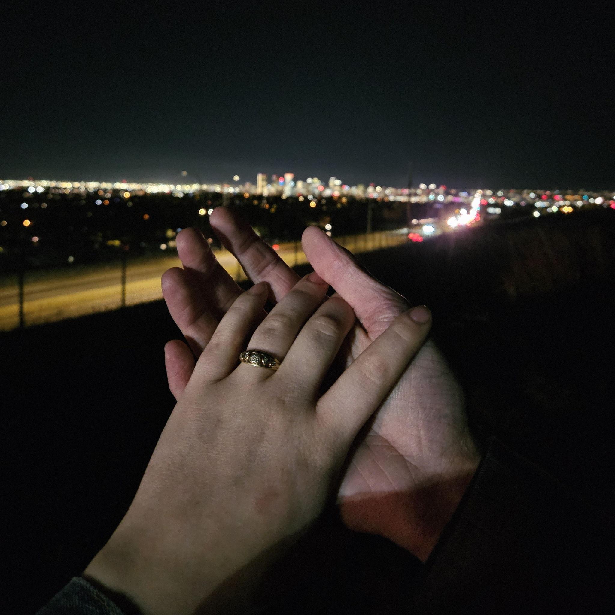Sept 2025 - Calgary city skyline as a backdrop for our proposal. There was no one else around, it couldn't have been better!