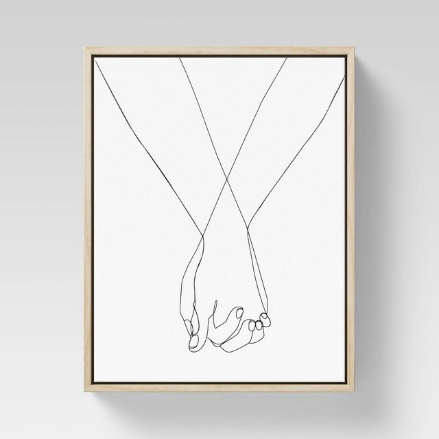 8" x 10" Holding Hands Framed Canvas Black/White - Opalhouse™
