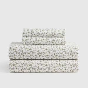Classic Organic Percale Sheet Set in Green Florette