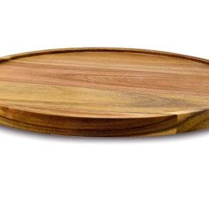 14" Acacia Wood Lazy Susan Organizer Kitchen Turntable for Cabinet Pantry Table Organization
