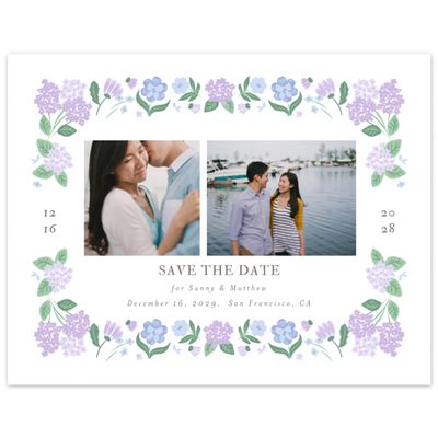 Purple Modern Wedding Digital Save the Date - Campanule Multiphoto