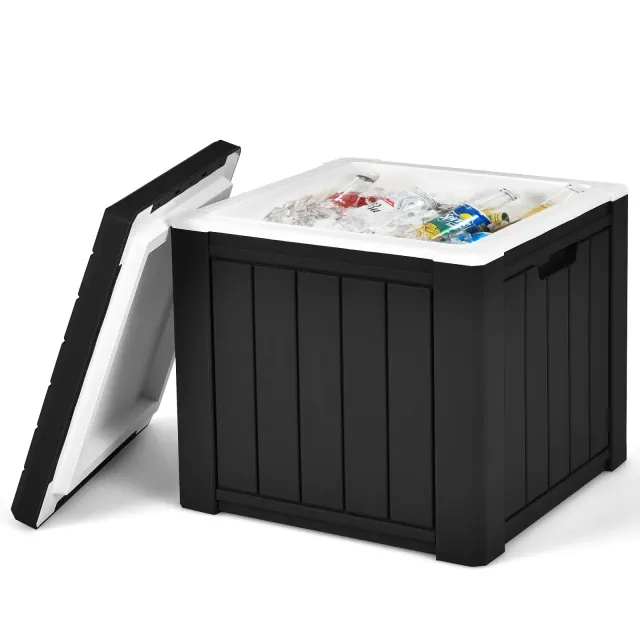 Costway 10 Gallon Ice Cooler w/ Built-in Handles and Detachable Lid Black