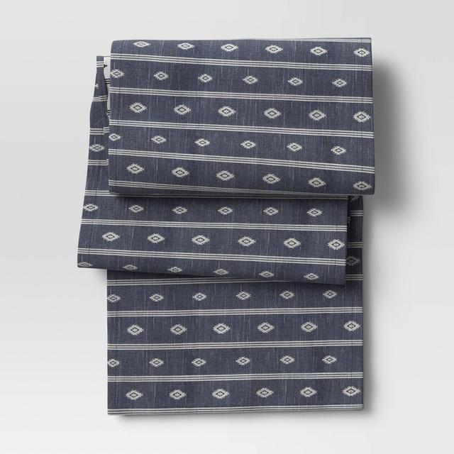 108" x 14" Cotton Global Table Runner Blue - Threshold™