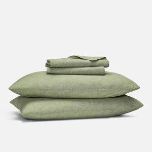 Classic Percale Core Sheet Set - Calm Waters in Tonal Fresh Moss (King Size)