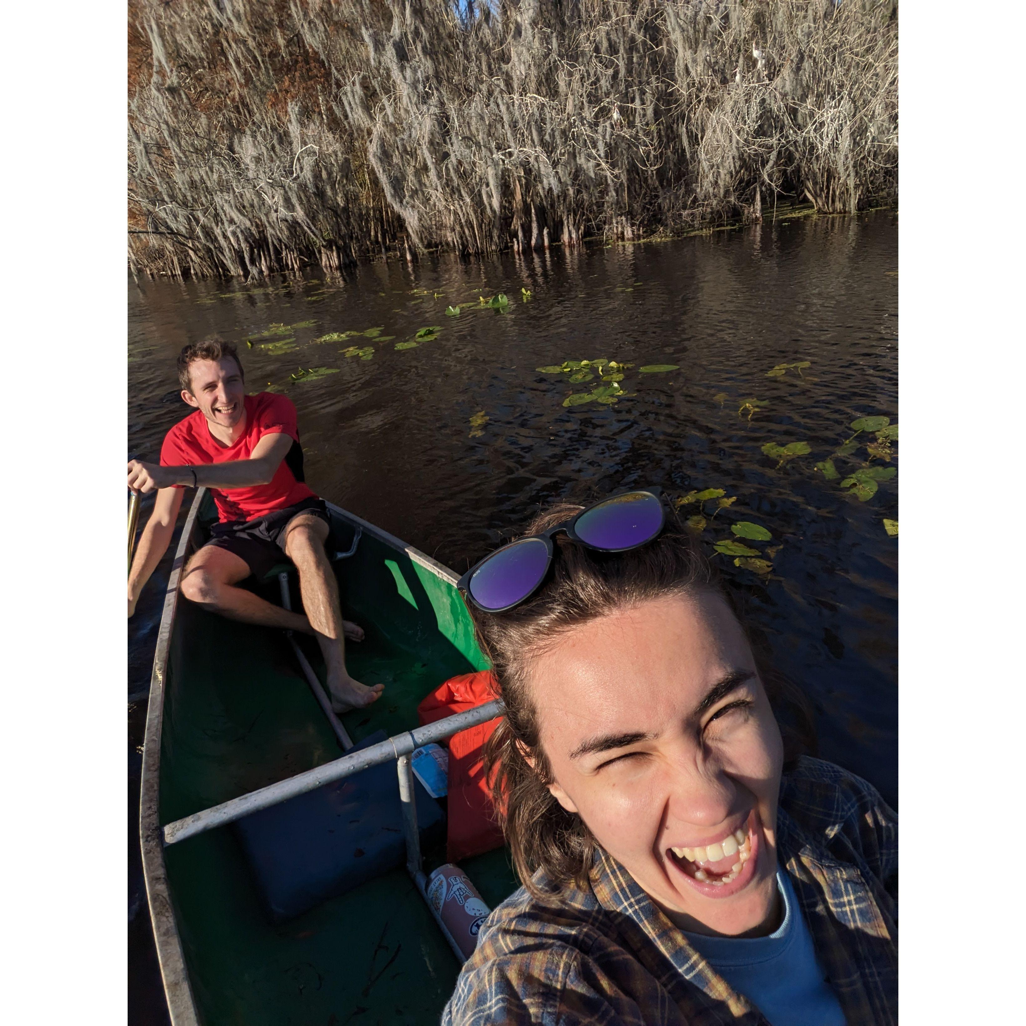 Notre premier rendez-vous : faire du canoë avec les alligators de la Floride.