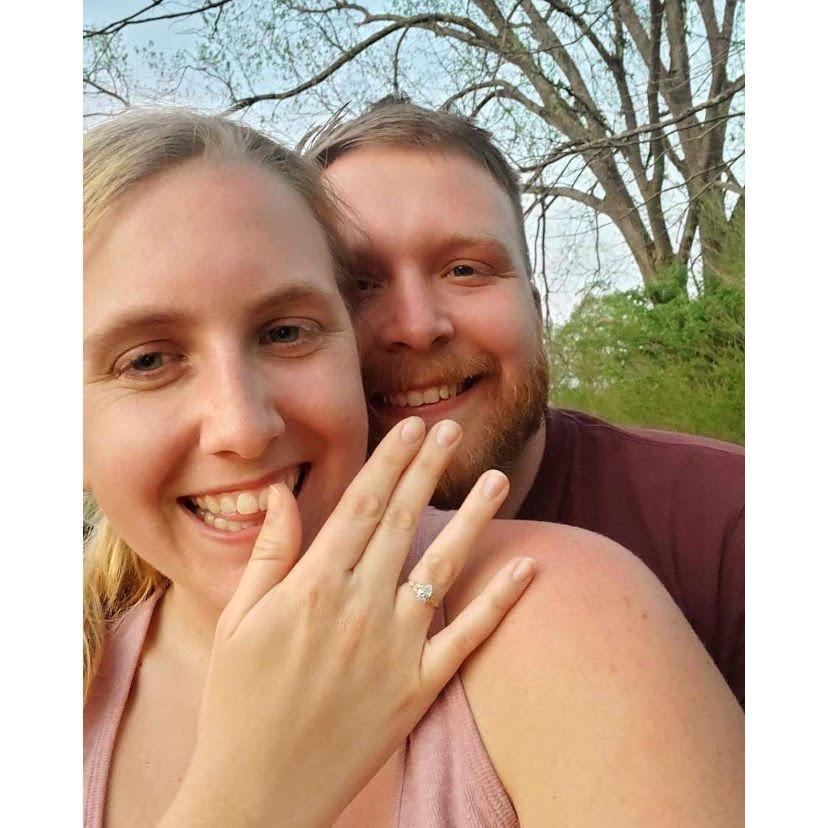 He finally popped the question! We were in the field behind the house at sunset. The most perfect night... so far!