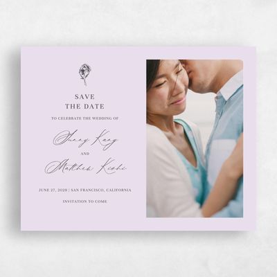 Lavender, Purple Wedding Save the Date - Lyra Photo