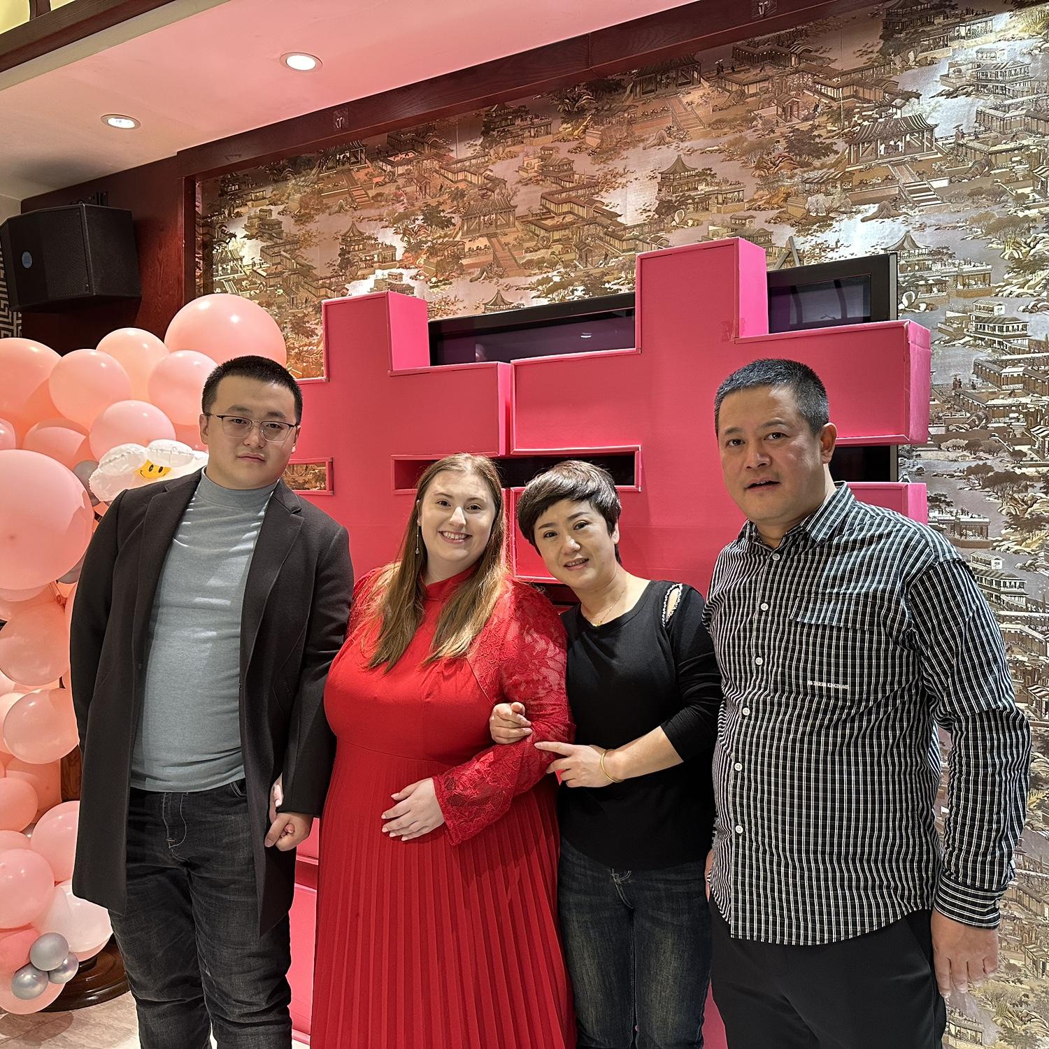 Haonan and Allison with Haonan’s parents, Yu Hua (his mother) and Lyu Xiaodong (his father).