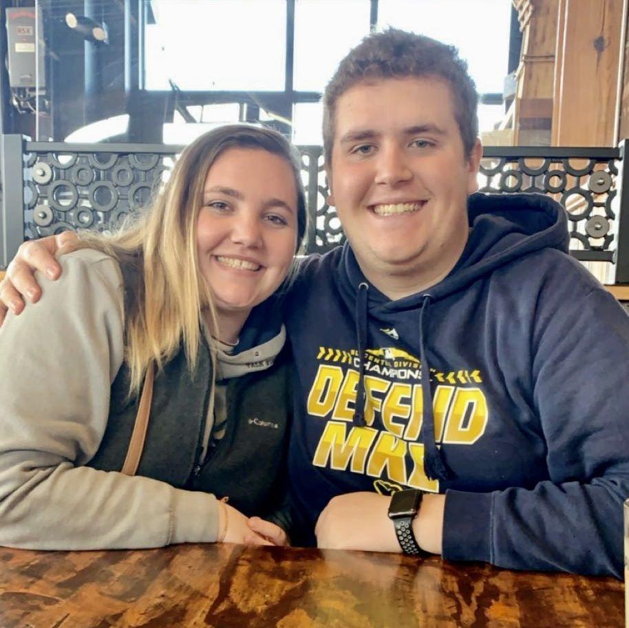 Enjoying lunch after ice skating with friends!