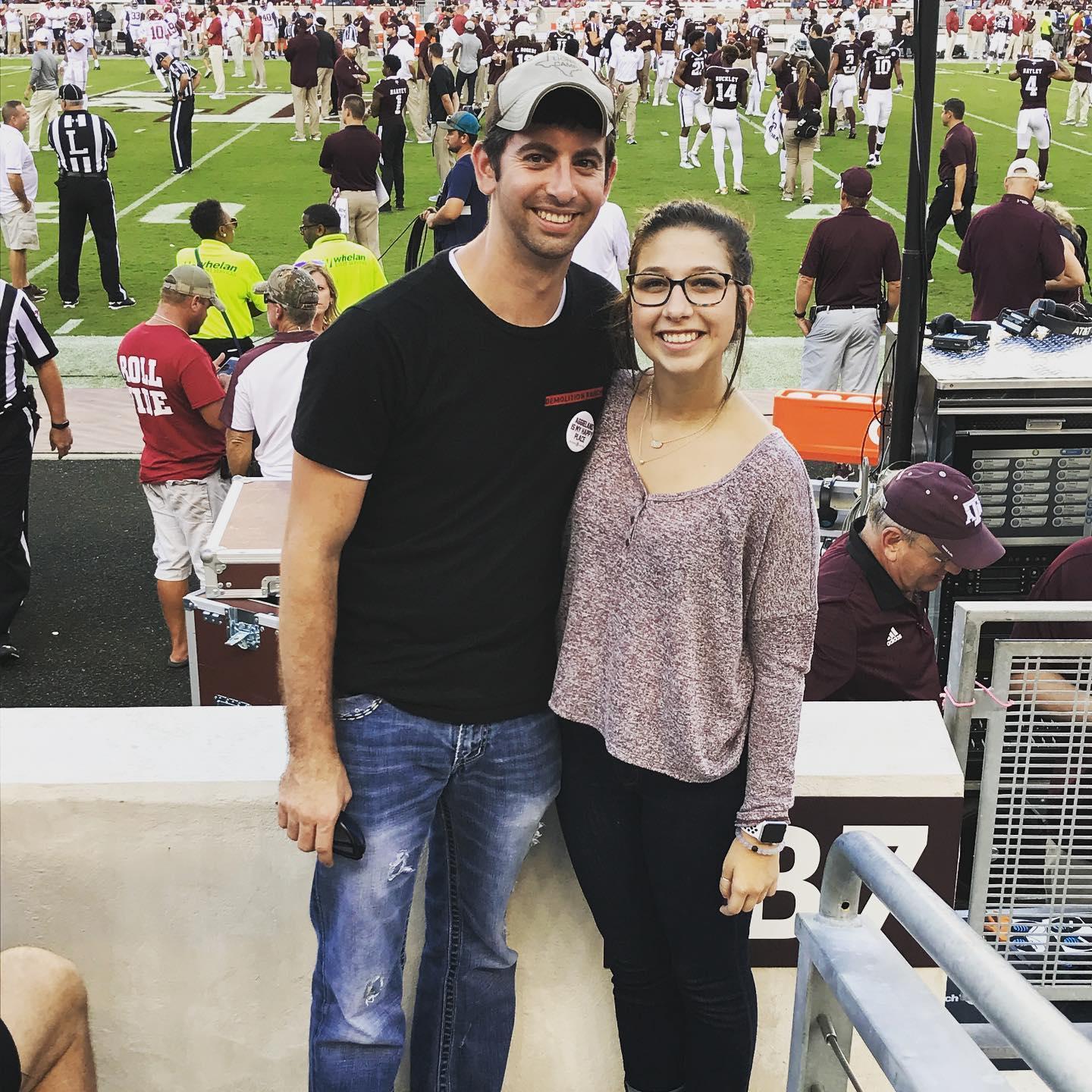 Ashtons first Aggie football game.