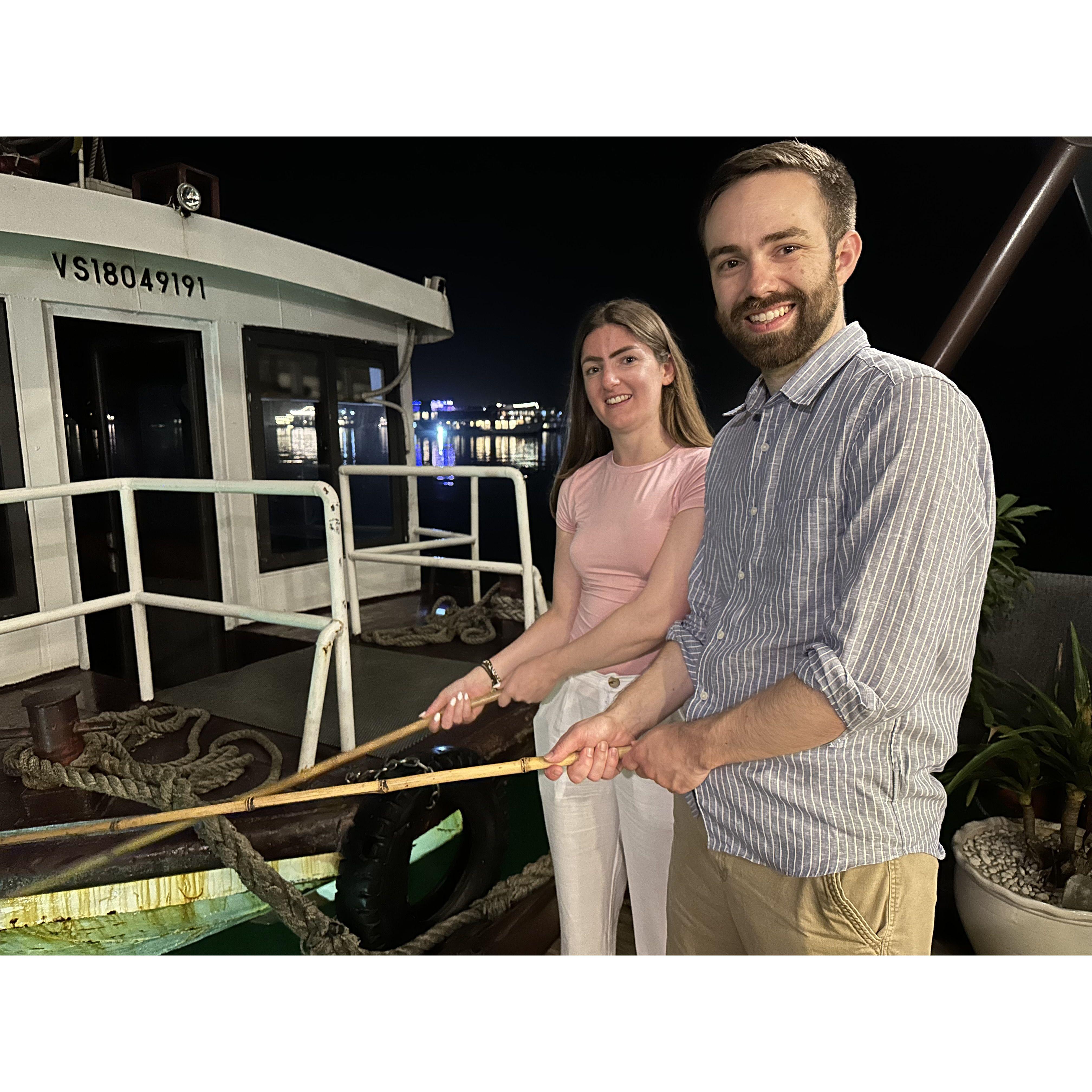 Squid fishing in Hạ Long Bay, Vietnam