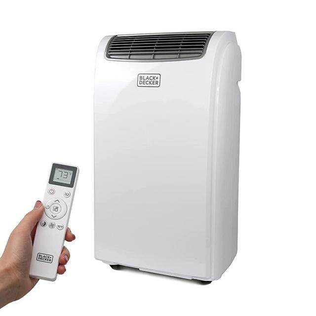 BLACK+DECKER BPT05WTBA Portable Air Conditioner with Remote Control, 5,000 BTU SACC/CEC (8,500 BTU ASHRAE), Cools Up to 150 Square Feet, WhiteFollow Me Remote