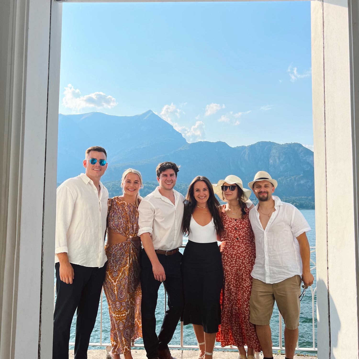 Right after our proposal in Lake Como with some of our fav people ❤️