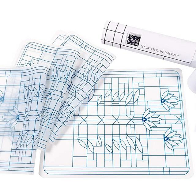 KAF Home Frank Lloyd Wright Waterlilies Silicone Placemats 17 x 13-inch (Set of 4)