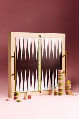 Anthropologie 2-in-1 Wooden Checkers and Backgammon Game
