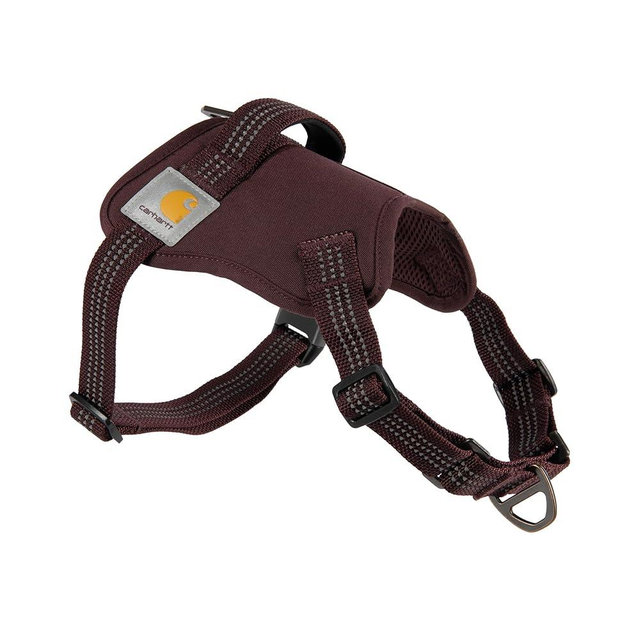 Carhartt Nylon Duck No Pull Dog Harness, Fully Adjustable Dog Harness with Quick Control Handle and Reflective Accents, Deep Wine, X-Large