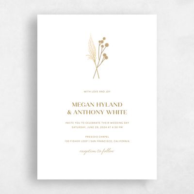 White Wedding Invitation - Brendlyn Portrait