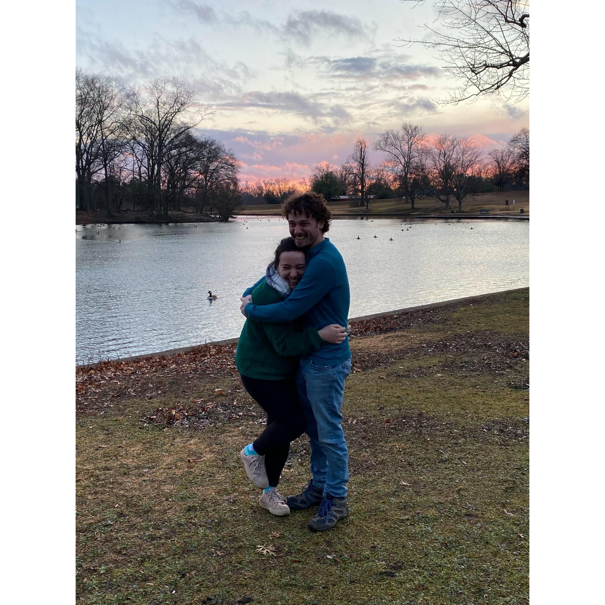 One of our favorite photos taken by our dear friend, Linda! We are in Byrd Park which is one of our favorite local parks in Richmond. :)