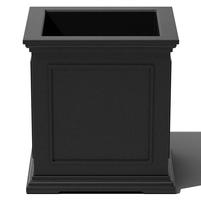 Veradek Brixton Cube Planter, Black, 20.75 in Height, 19 in Width, 19 in Length, Outdoor Use