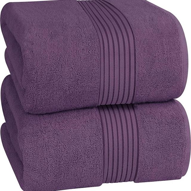 Utopia Towels - Luxurious Jumbo Bath Sheet 2 Pack - 600 GSM 100% Cotton Highly Absorbent and Quick Dry Extra Large Bath Towel - Super Soft Hotel Quality Towel (35 x 70 Inches, Plum)