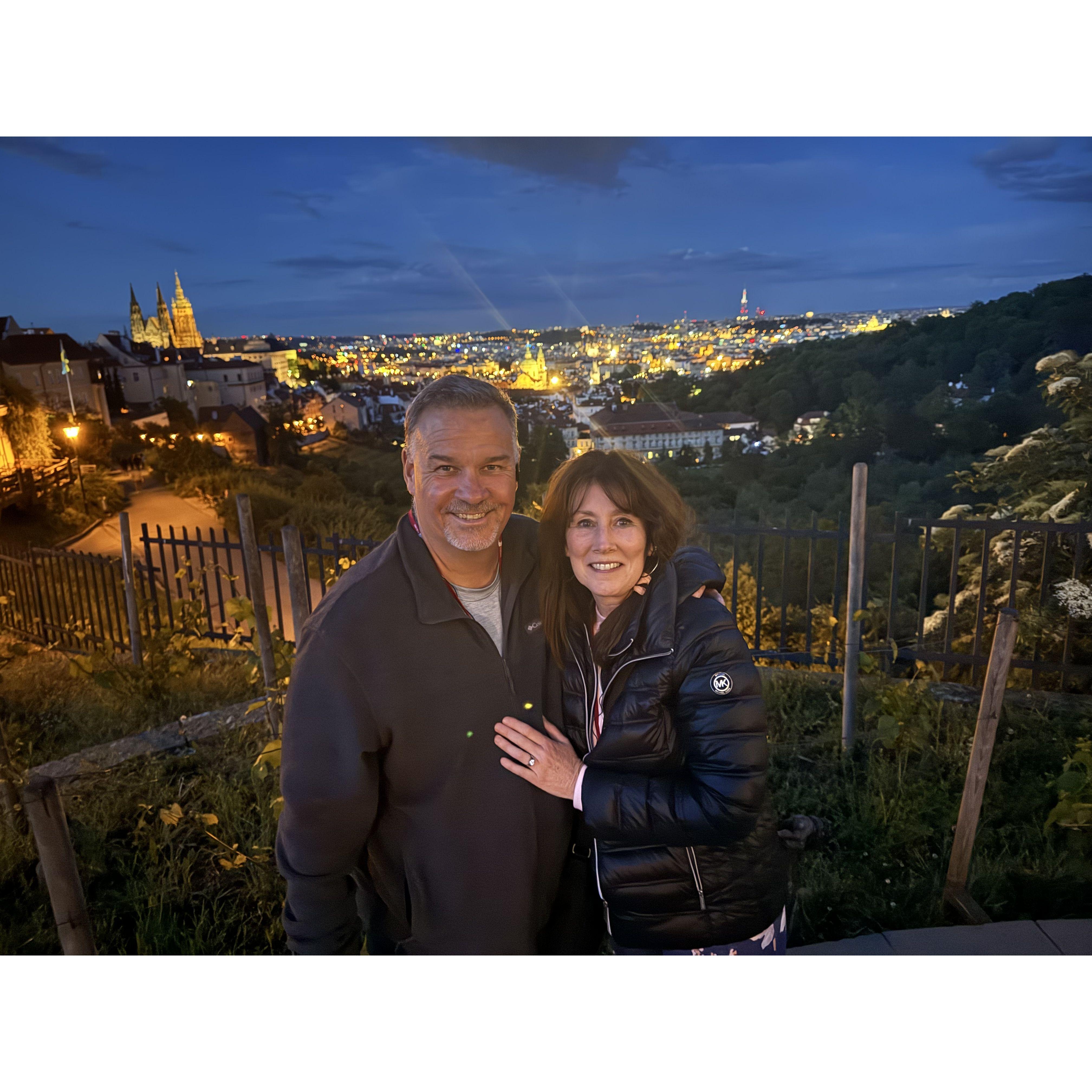 Looking over the city of Prague 2024.