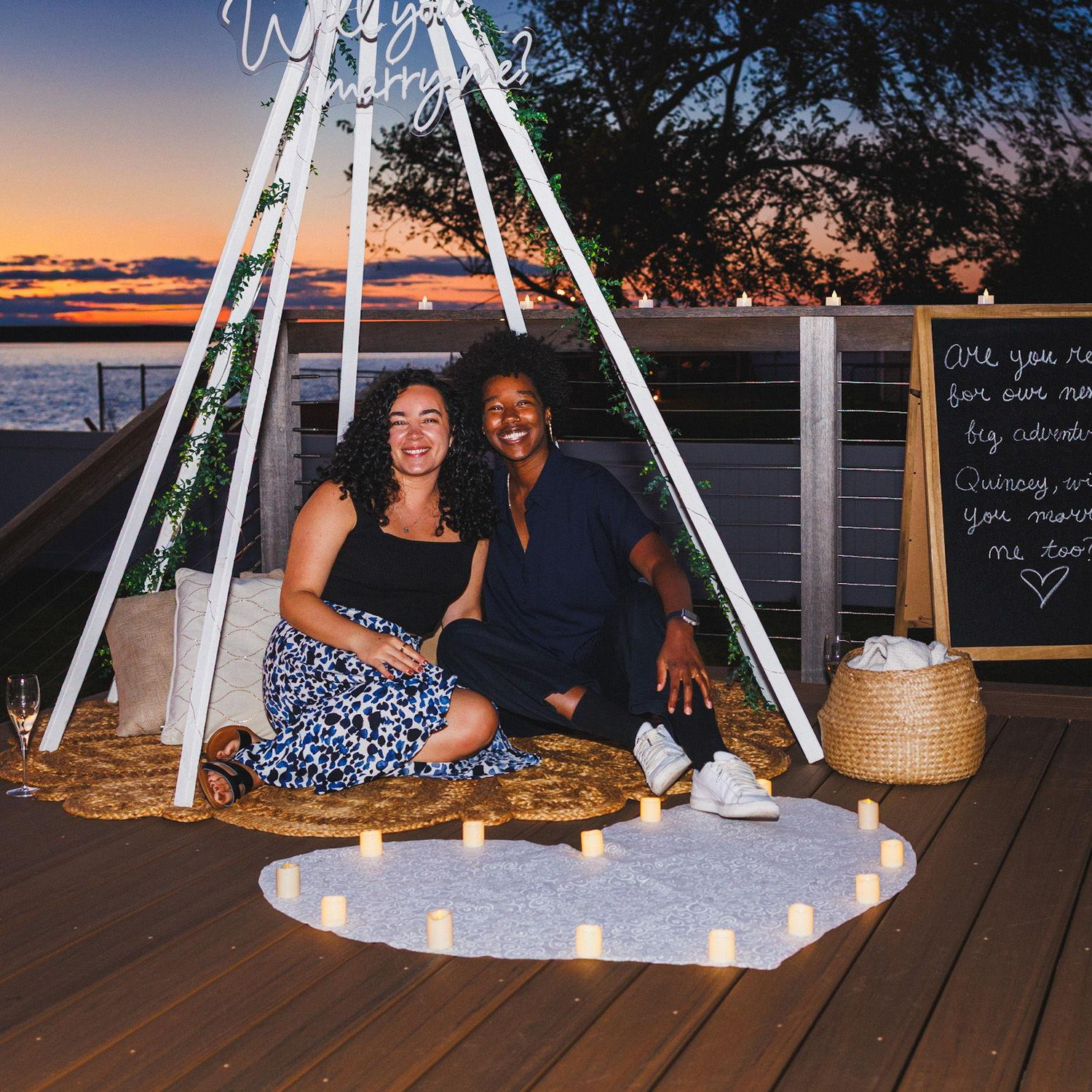Kate proposed to Quincey in September 2025 during a trip to Long Island. Quincey knew something was up, but was still surprised in the moment. Ask about the custom Oreos..