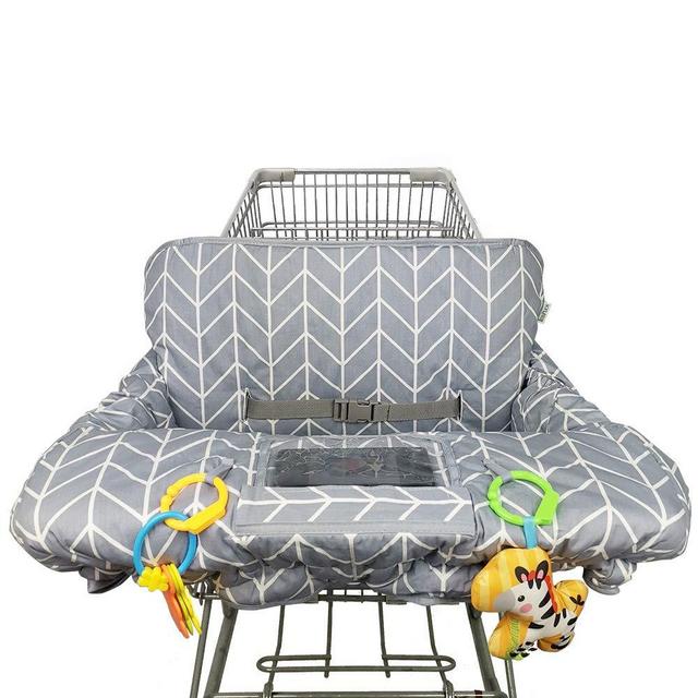 Shopping Cart Cover for Baby Cotton High Chair Cover, Reversible, Machine Washable for Infant, Toddler, Boy or Girl Large (Grey Arrow Print)