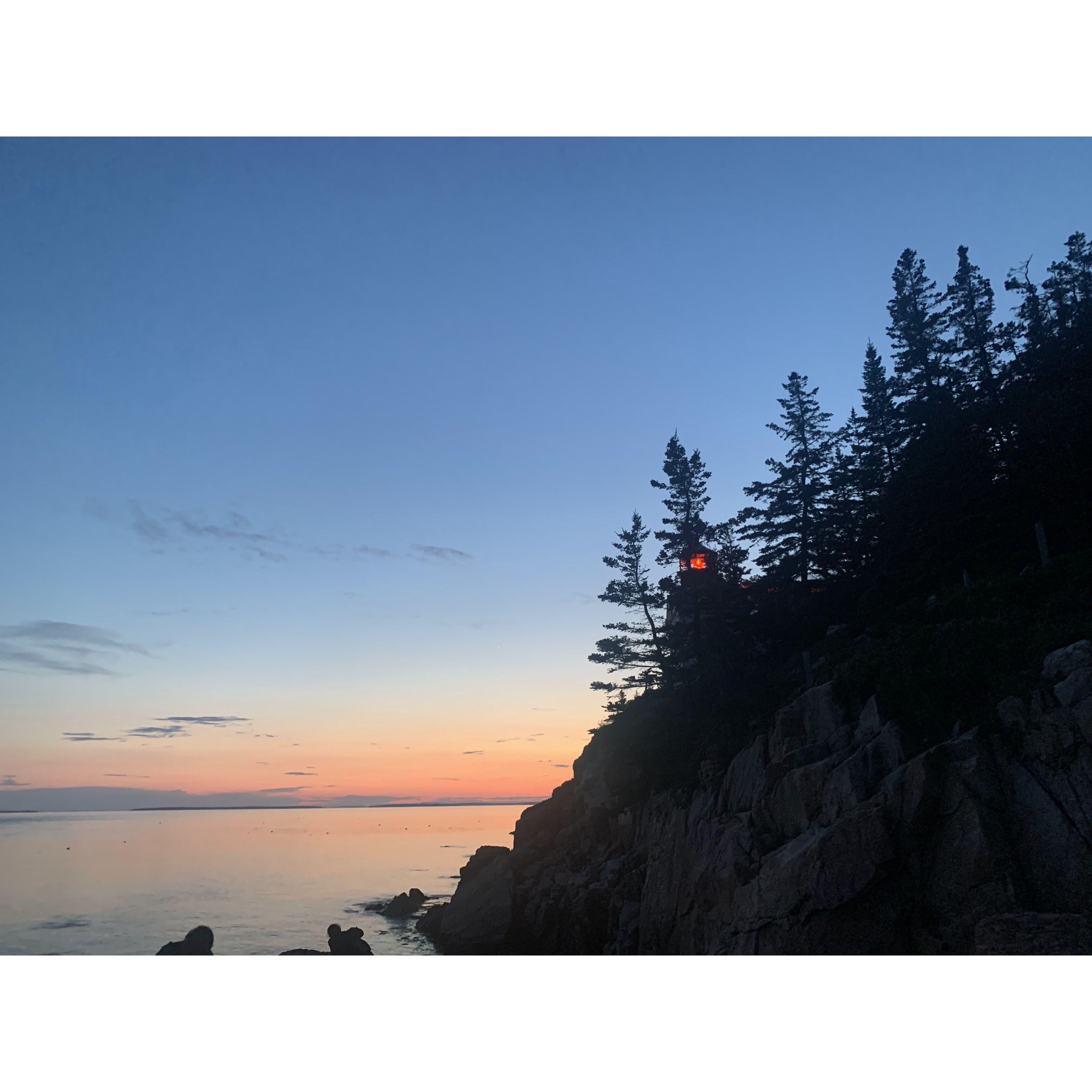 Beautiful sunset at Bass Harbor Head