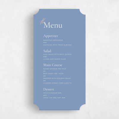 Blue Ticket Wedding Menu - Violetta