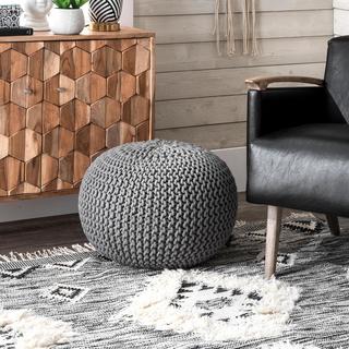 Knitted Round Pouf