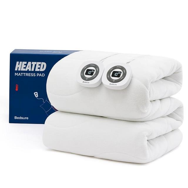 Bedsure Heated Mattress Pad King - Bed Warmer with Memory & Preheat Functions, 12-Hour Auto Off & 10 Heat Settings, Dual Controllers, Fast Heating, Coral Fleece Electric Mattress Pad King, 78"x80"