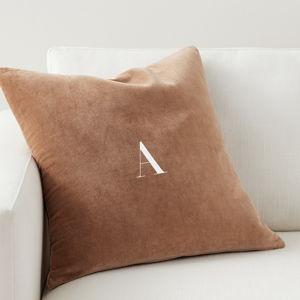 Personalized Everywhere Velvet Pillow (Cognac)