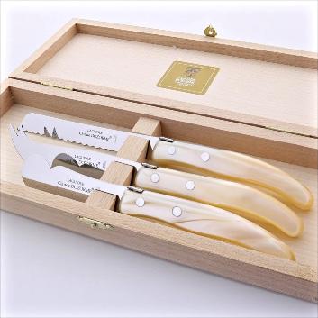 Laguiole Three Piece Breakfast Set - Cheese Knives - Dark Blue (51)