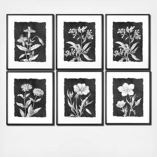 Botanical Print Wall Decor Portrait with Frame, Set of 6
