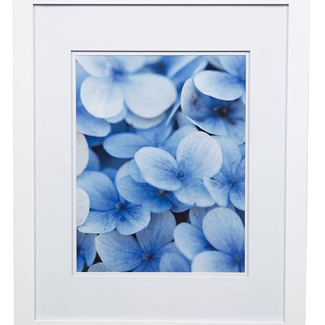 Snap 16x20 Flat Double Mat for 11x14 Photo, Wall Mount Picture Frame, 11" x 14", White