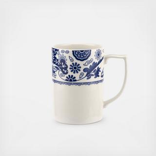 Blue Italian Brocato Mug, Set of 4